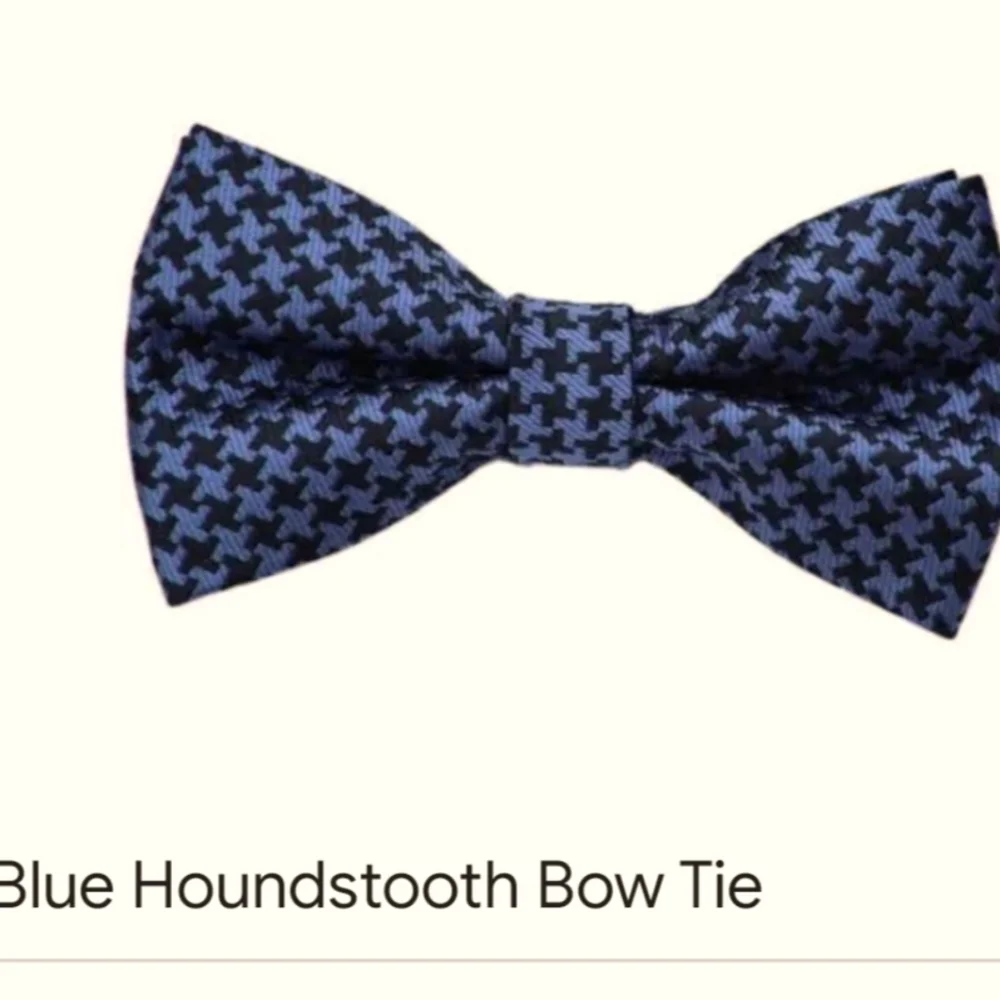 NEW BOYS Blue Houndstooth Pre Tied Bow Tie Size 5-7